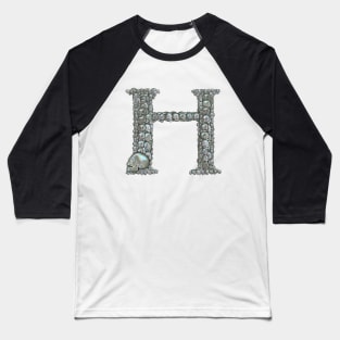 Skull Alphabet H Baseball T-Shirt